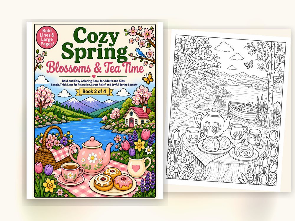 Cover of Cozy Spring Coloring Book
