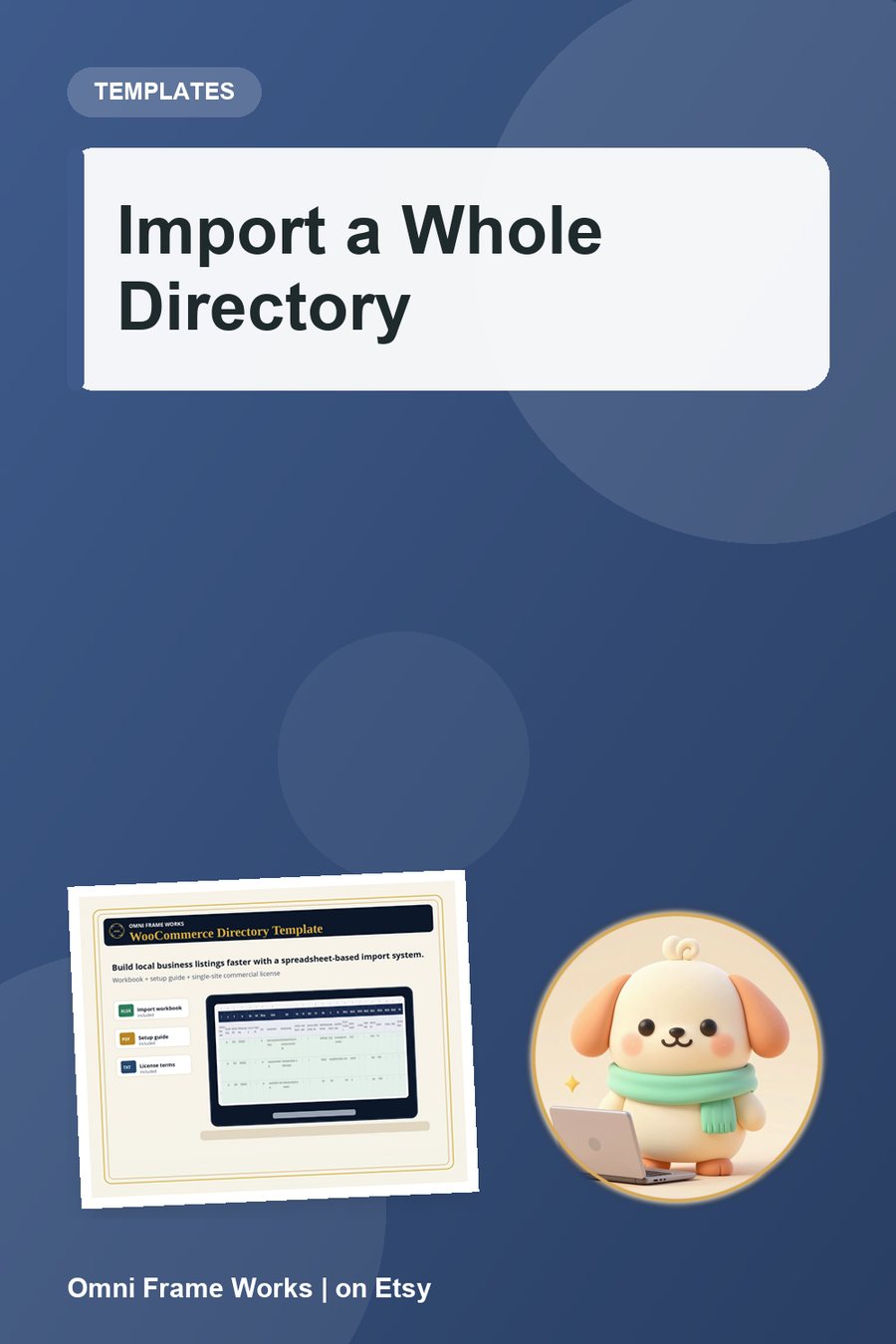 WooCommerce Directory Template | Local Business Listing Importer + CSV Guide &mdash; cover
