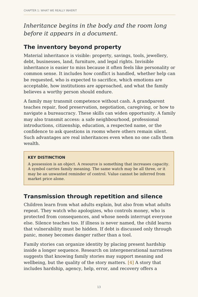 A page from inside Beyond Inheritance | Family Legacy & Cycle-Breaking Workbook (PDF)