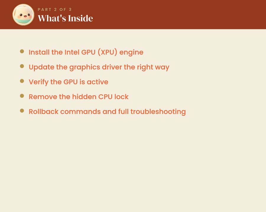 What is inside ComfyUI Intel GPU Acceleration Guide | Speed Up AI on Arc and Core Ultra | PDF