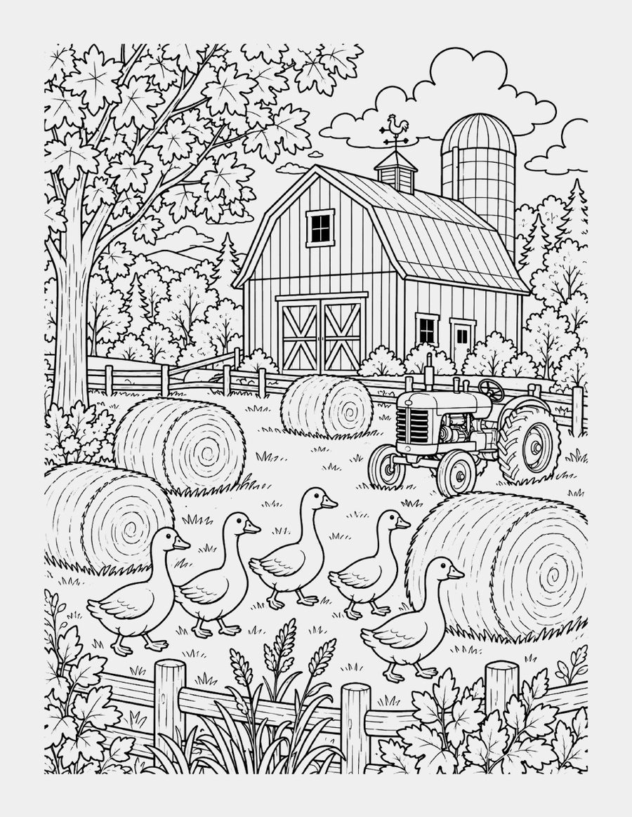 A page from inside Cozy Autumn Coloring Book | Bold & Easy Pumpkin, Orchard & Fireside Pages (Instant PDF)