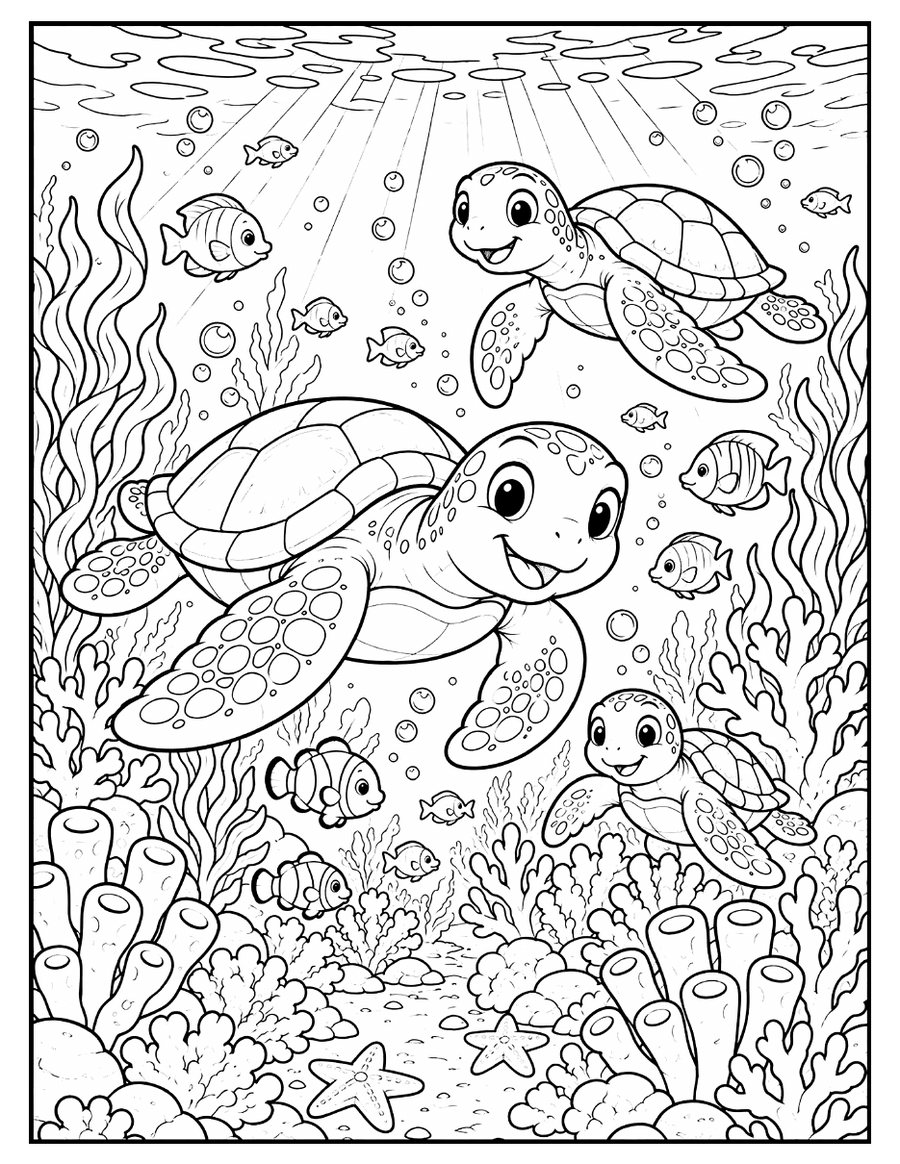 A page from inside Cozy Summer Coloring Book | Bold Beach & City Pages for Adults, Kids (Instant PDF)