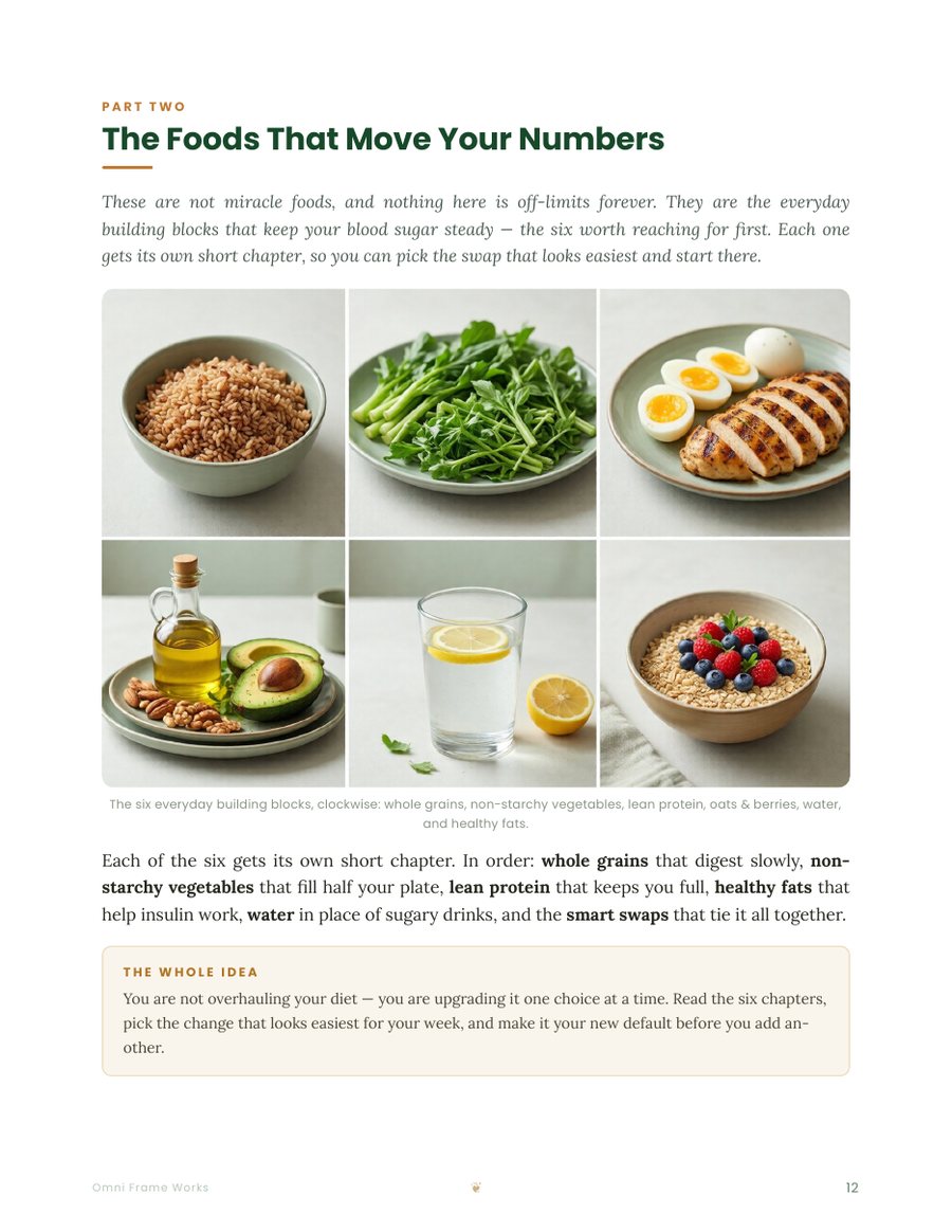 A page from inside Reversing Prediabetes Guide & Meal Planner | Food Swaps, Habits & Blood Sugar Trackers (Instant PDF)